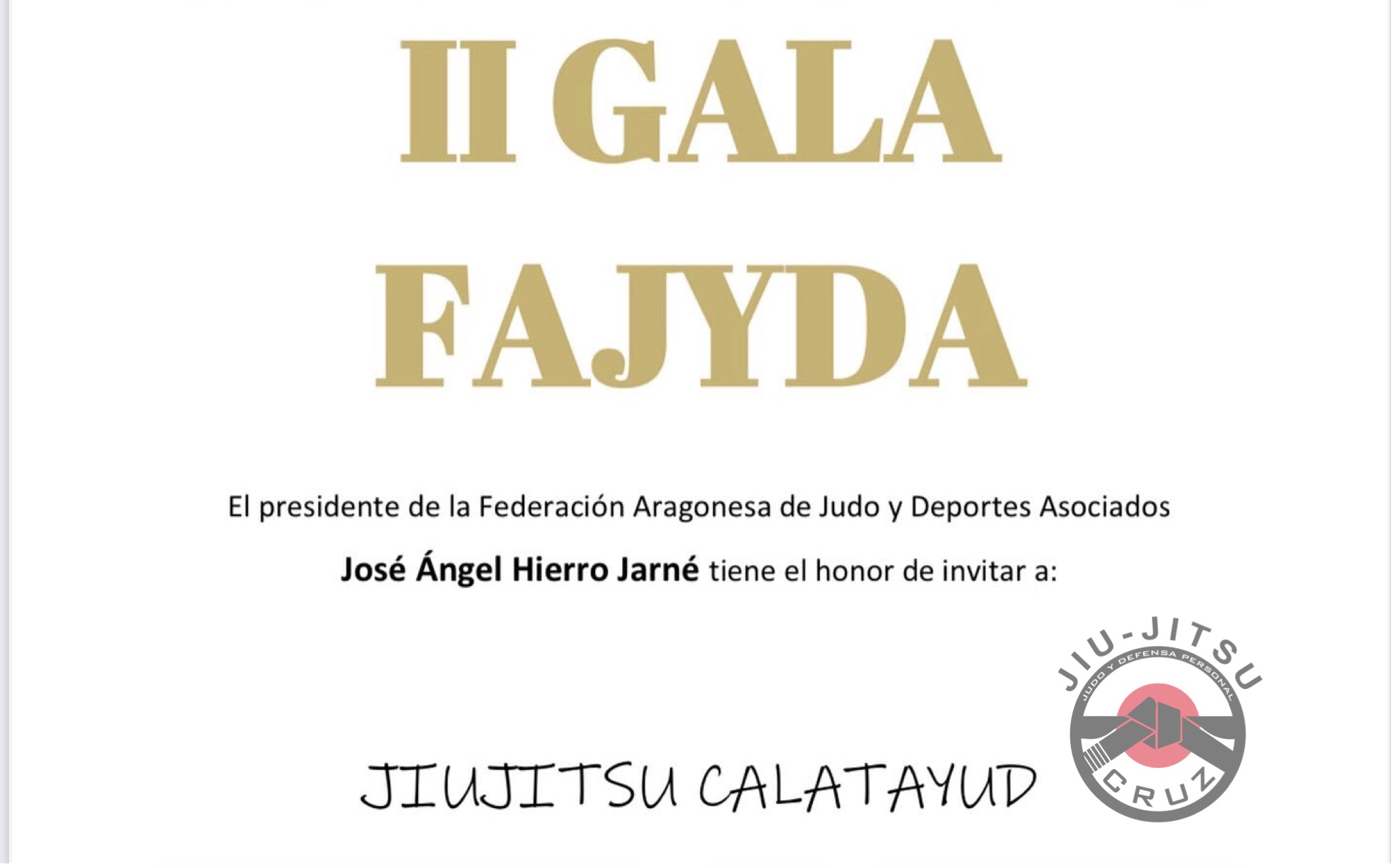 invitación II Gala FAJYDA